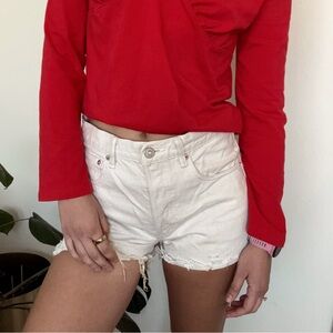 Moussy Vintage white denim shorts, size 27, 100% cotton